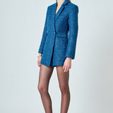 Premium Sequin Tweed Blazer Romper