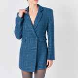 Premium Sequin Tweed Blazer Romper