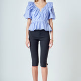 Puff Sleeve Peplum Top