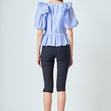 Puff Sleeve Peplum Top