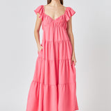 Back Bow Tie Maxi Dress