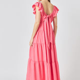 Back Bow Tie Maxi Dress