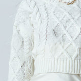 Feather Detail Cropped Sweater