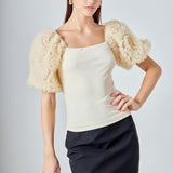 Tulle Puff Sleeve Top