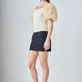 Tulle Puff Sleeve Top