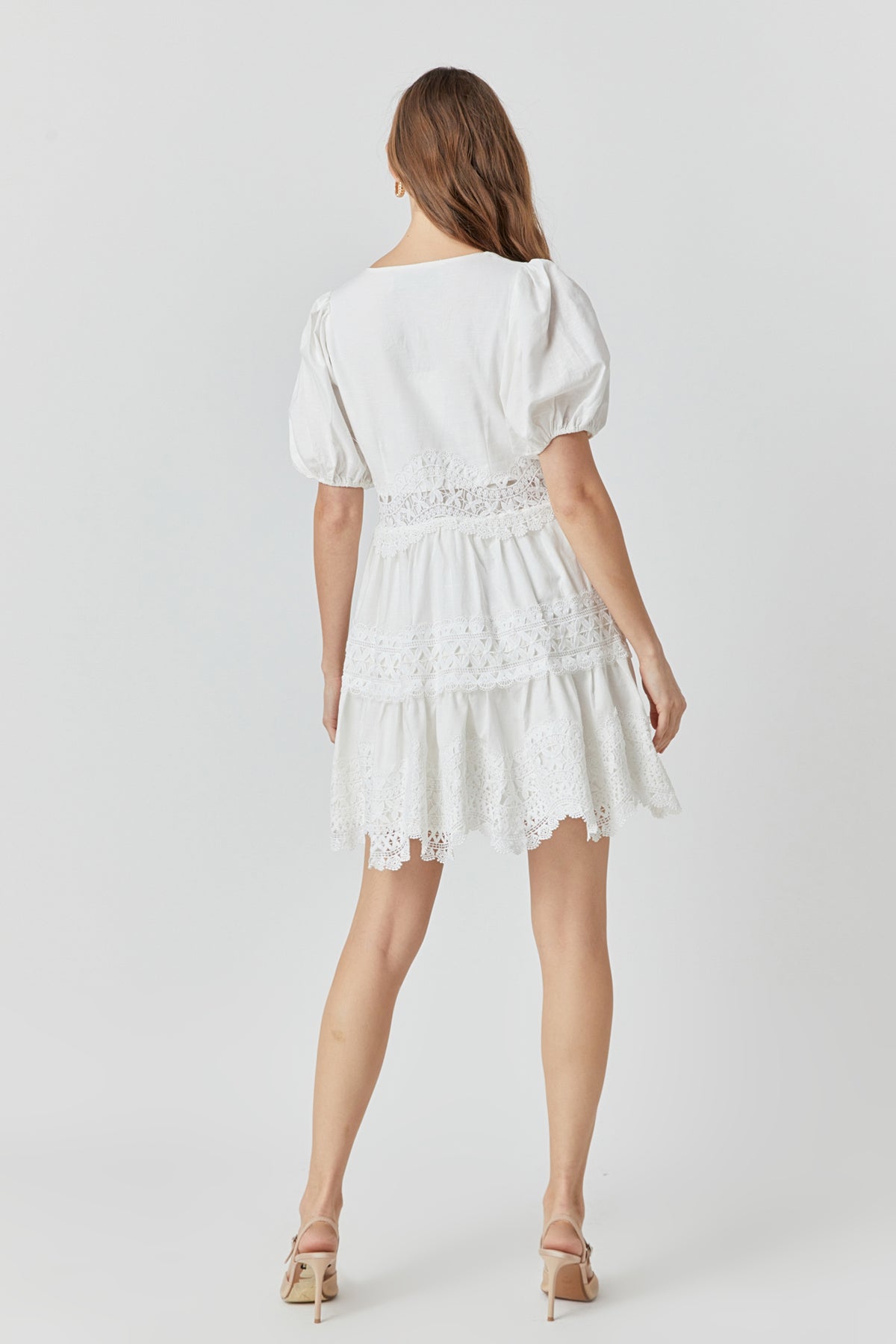 Lace Trim Mini Dress