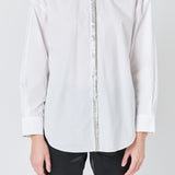 Sequin Placket Button-Up Shirt