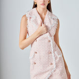 Premium Check Tweed Mini Dress