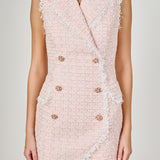 Premium Check Tweed Mini Dress