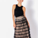 Layered Tulle Midi Skirt