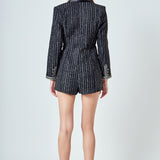 Premium Embellishment Trim Edge Romper