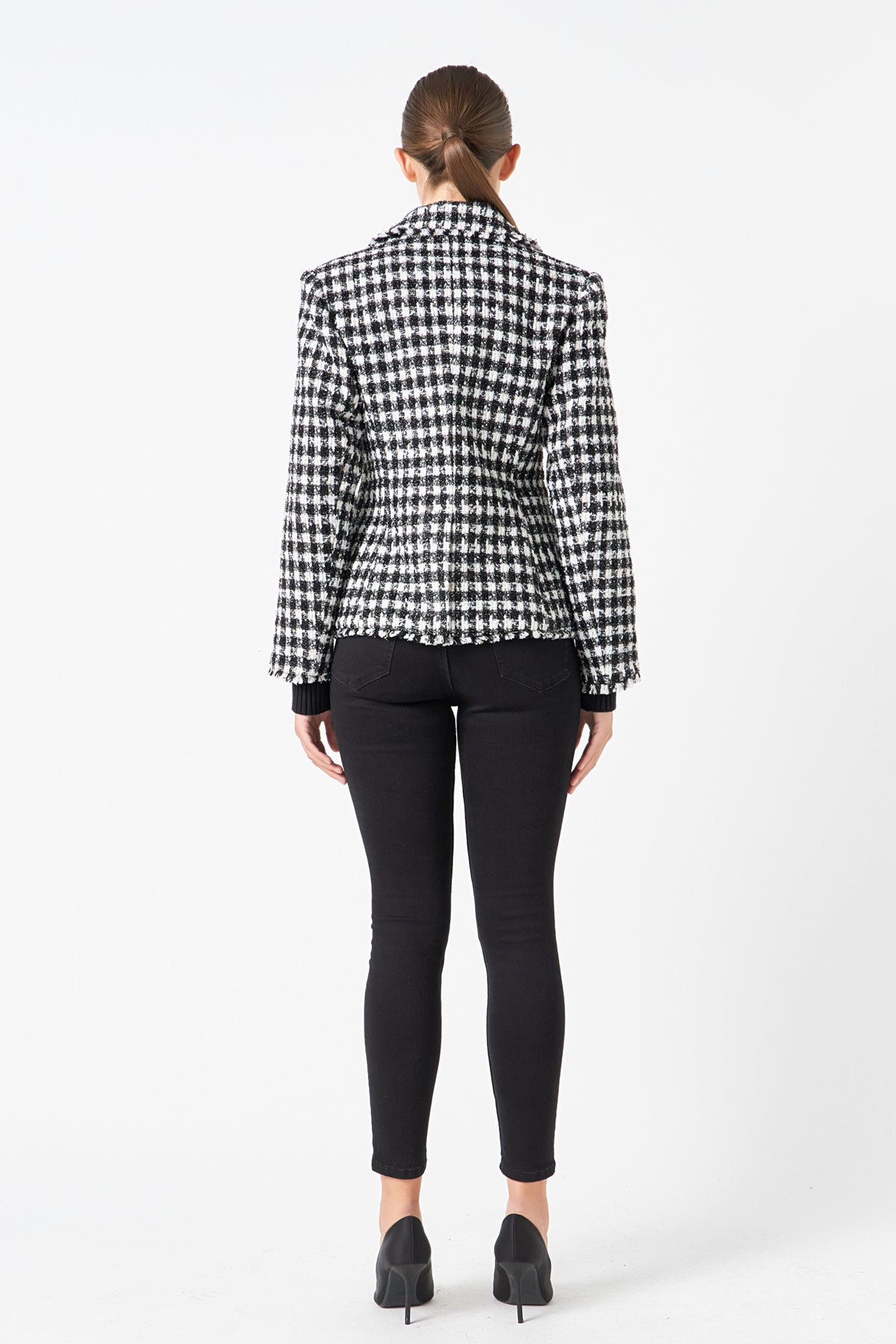 Premium Checked Tweed Blazer