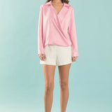 Wrapped Satin Blouse