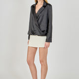 Wrapped Satin Blouse