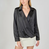Wrapped Satin Blouse