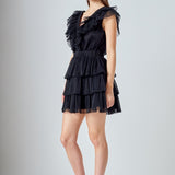 Tulle Ruffle Tiered Mini Dress