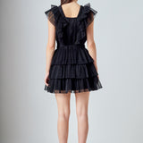 Tulle Ruffle Tiered Mini Dress