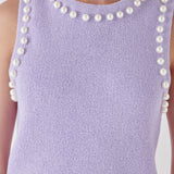 Pearl Detail Knit Tank Top