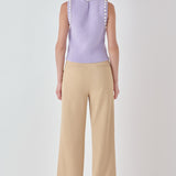 Pearl Detail Knit Tank Top