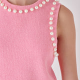 Pearl Detail Knit Tank Top