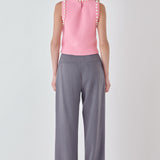 Pearl Detail Knit Tank Top