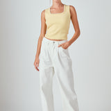 Pearl Trim Knit Tank Top