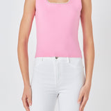 Pearl Trim Knit Tank Top