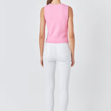 Pearl Trim Knit Tank Top