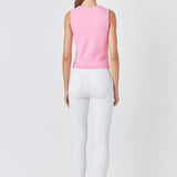 Pearl Trim Knit Tank Top