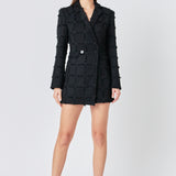 Textured Blazer Romper