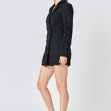 Textured Blazer Romper