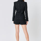 Textured Blazer Romper