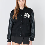 Pearl Trim Bomber Jacket