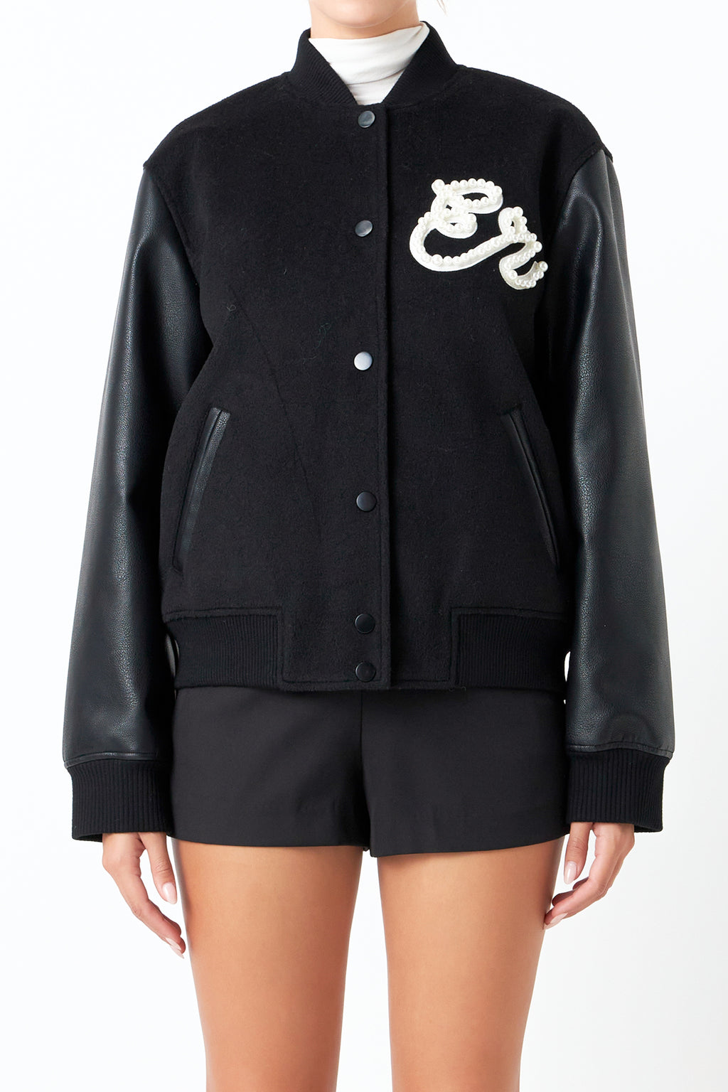 Pearl Trim Bomber Jacket