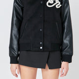Pearl Trim Bomber Jacket