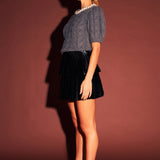 Pearl Trim Cable Knit Top