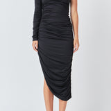Asymmetrical Knit Midi Dress