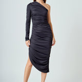 Asymmetrical Knit Midi Dress