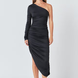 Asymmetrical Knit Midi Dress