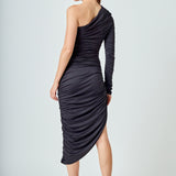 Asymmetrical Knit Midi Dress