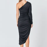 Asymmetrical Knit Midi Dress