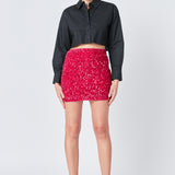 Sequins  Velvet Skirt