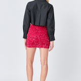 Sequins  Velvet Skirt