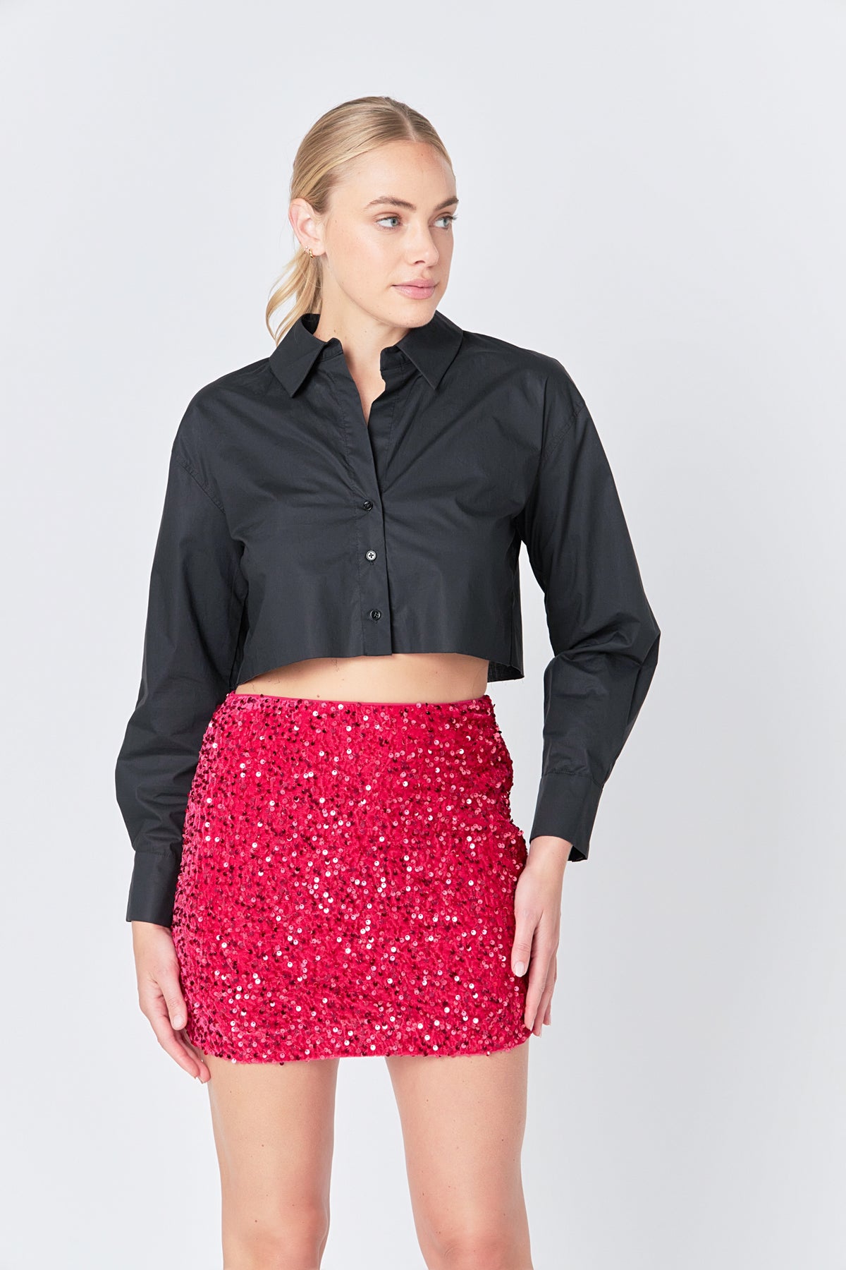 Sequins  Velvet Skirt