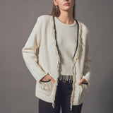 Pearl Trim Knit Cardigan