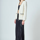Pearl Trim Knit Cardigan