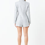 Premium Sequins Tweed Romper