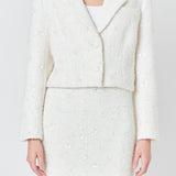 Sequins Cropped Blazer
