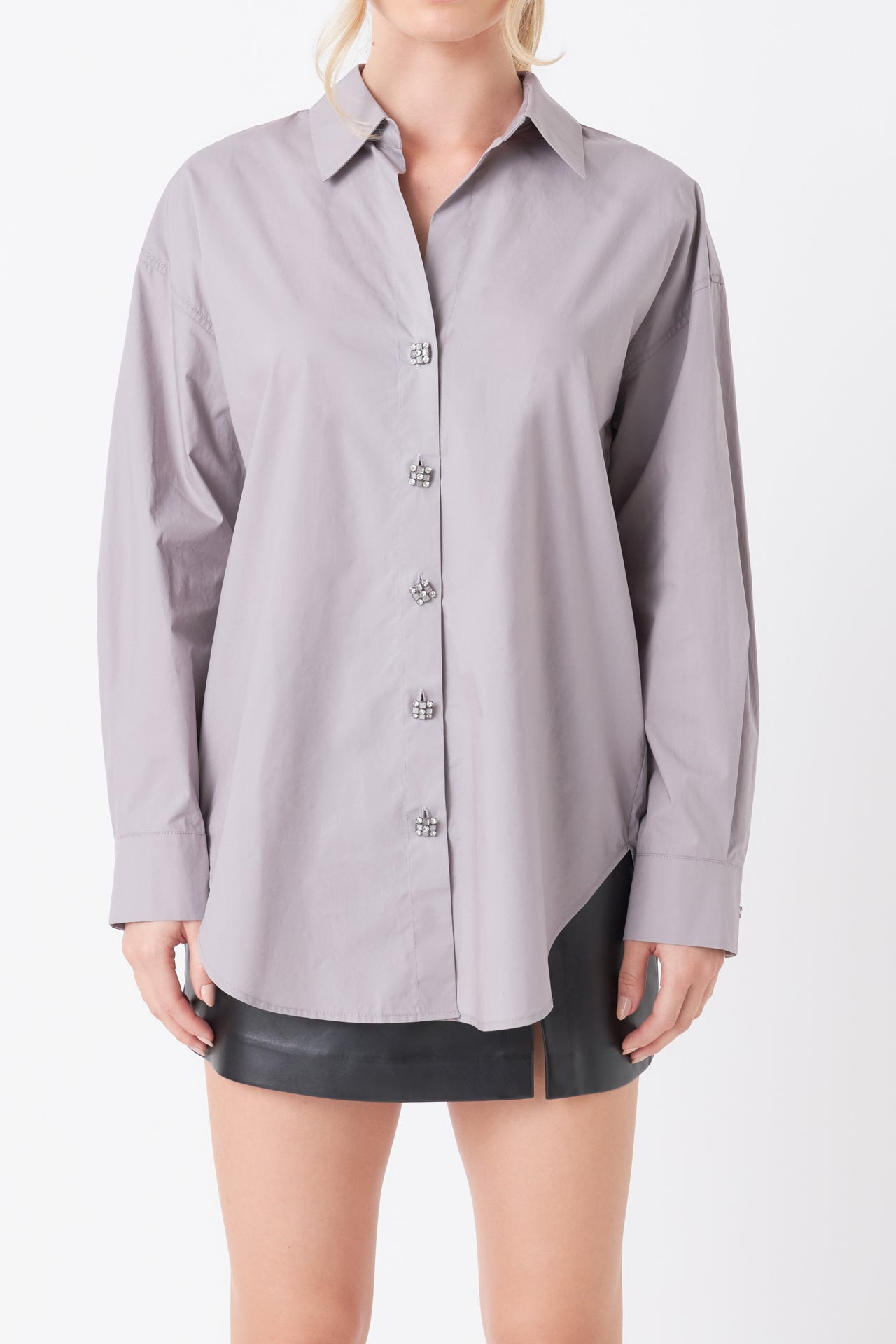 Endless Rose - Oversize Button Collared Shirt - Shirts & blouses in Women's Clothing available at endlessrose.com