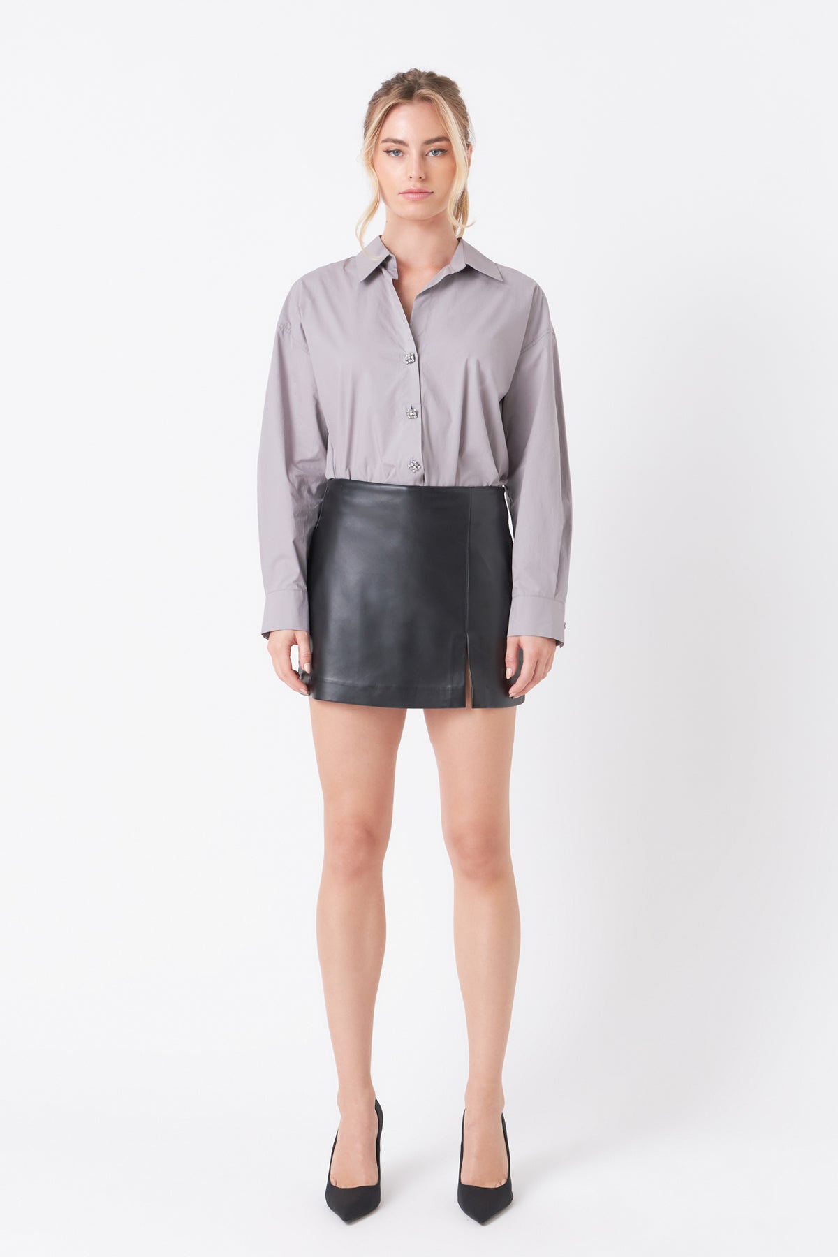 Oversize Button Collared Shirt